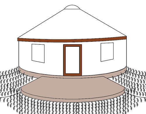Earthbags make great insulated foundations and platforms for yurts.