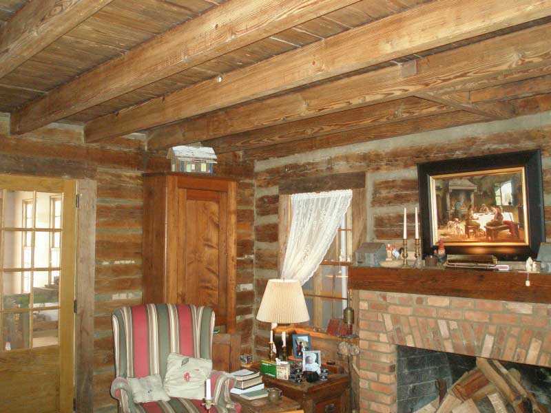 Rustic wood ceiling by Whole Log Lumber