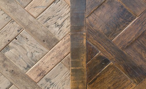 Parquet flooring can be made with recycled pallet wood or other recycled woods.