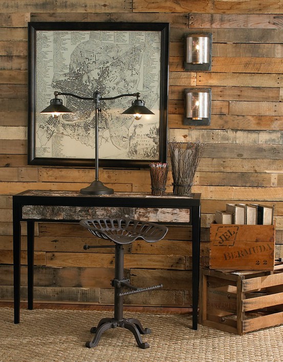 Salvaged pallet wall
