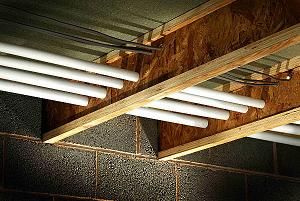 Truss joists make it easy to run plumbing and elctrical
