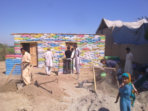 Flood resistant earthbag houses in Pakistan
